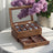 Watch Box Organizer - Solid Wood - Rustic Walnut - 2-Layer Design with Glass Lid and 8 Slots