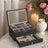 Wood Watch Box - Solid Wood - Rustic Walnut - 2-Tier Design with Glass Lid and 8 Slots