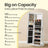 Lockable Jewellery Cabinet - Wood - White and Black - 360° Rotating with Full-Length Mirror and Storage Shelves