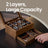 Watch Box Organizer - Solid Wood - Rustic Walnut - 2-Layer Design with Glass Lid and 8 Slots