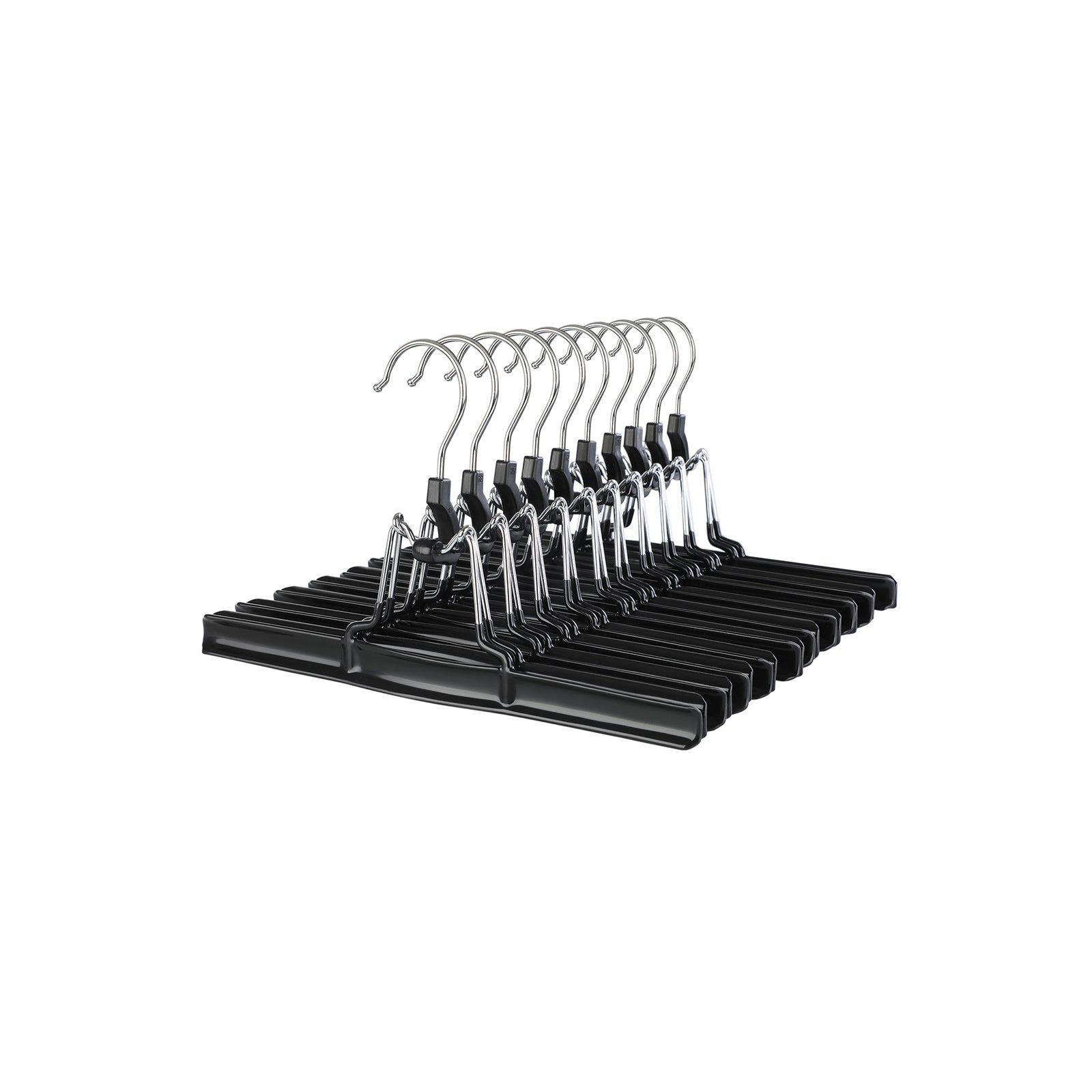 Premium Skirt Hangers - Durable Plastic - Black - Non-Slip Design