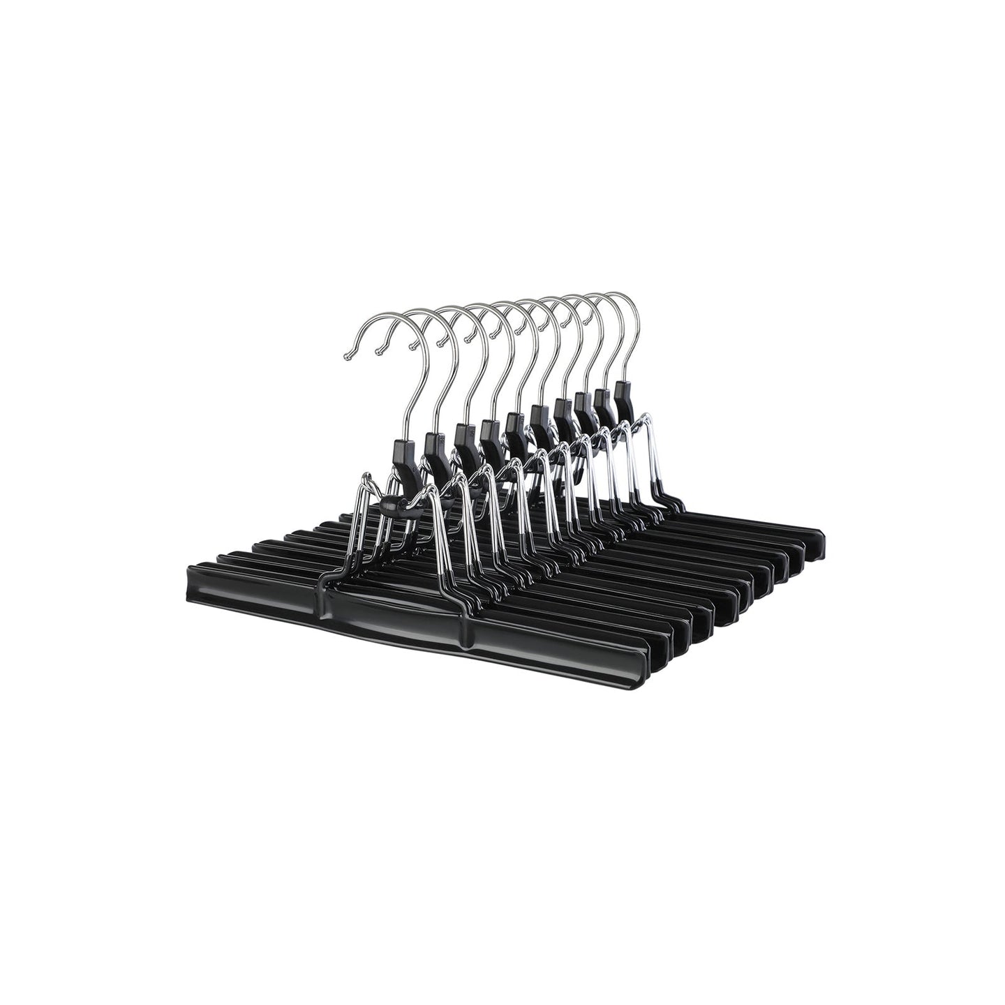 Premium Skirt Hangers - Durable Plastic - Black - Non-Slip Design