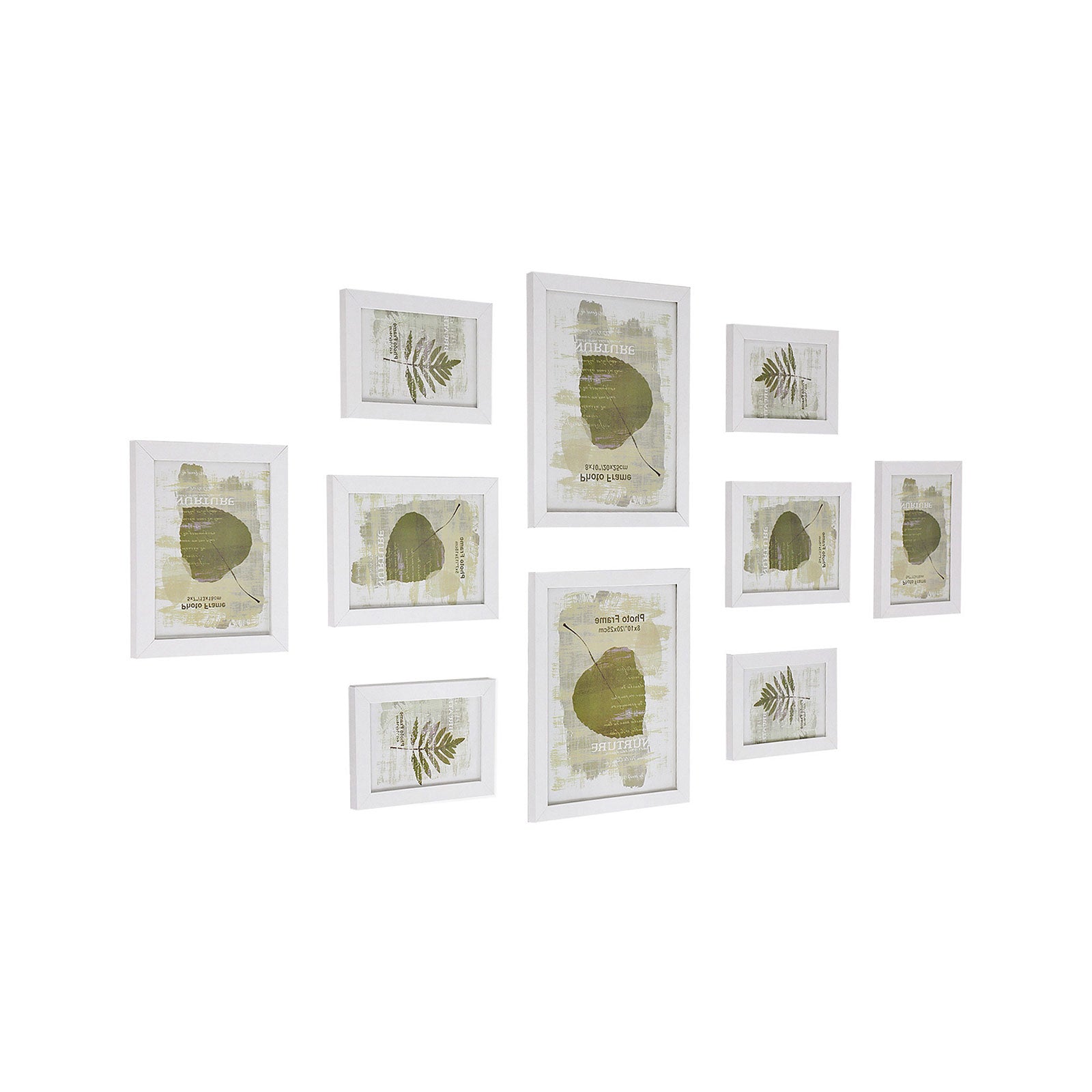 Picture Frame Set - Rigid Plastic - Black - 10 Pieces in Various Sizes