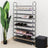 10-Tier Shoe Rack - Holds Up to 50 Pairs - Non-Woven Fabric - Black