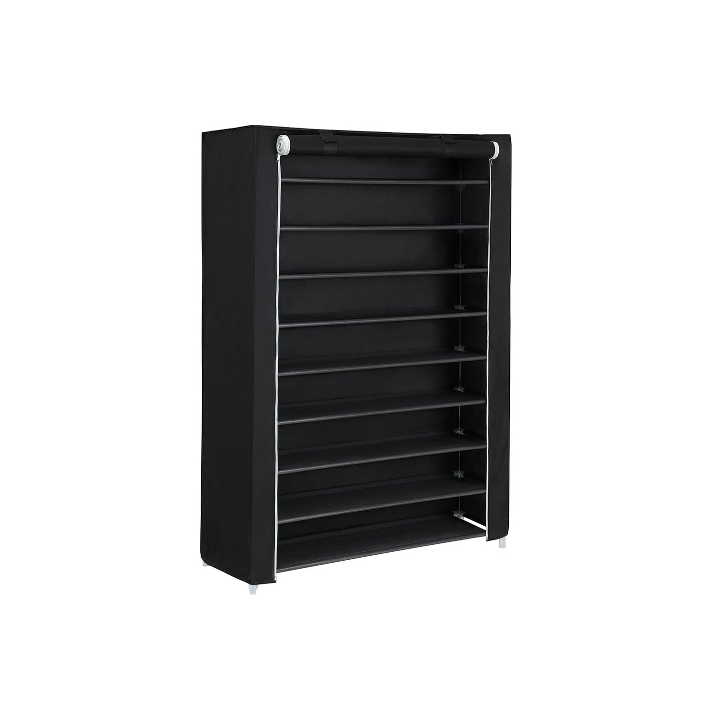 10-Tier Shoe Rack - Steel - Black - Free Standing Storage Organizer for Up to 54 Pairs