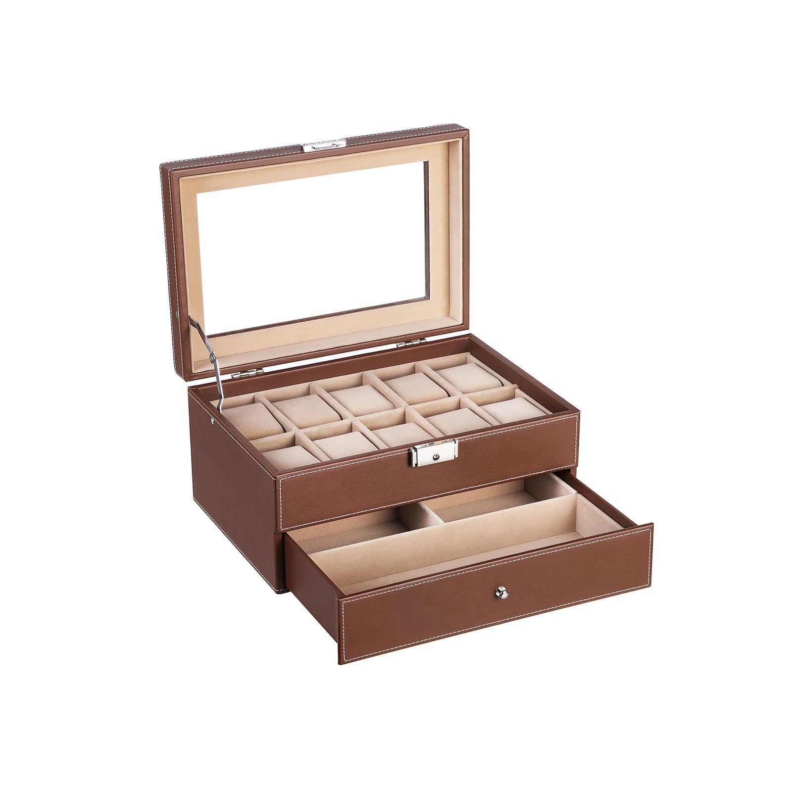 Watch Holder Case - For 10 Watches - Wood - Black
