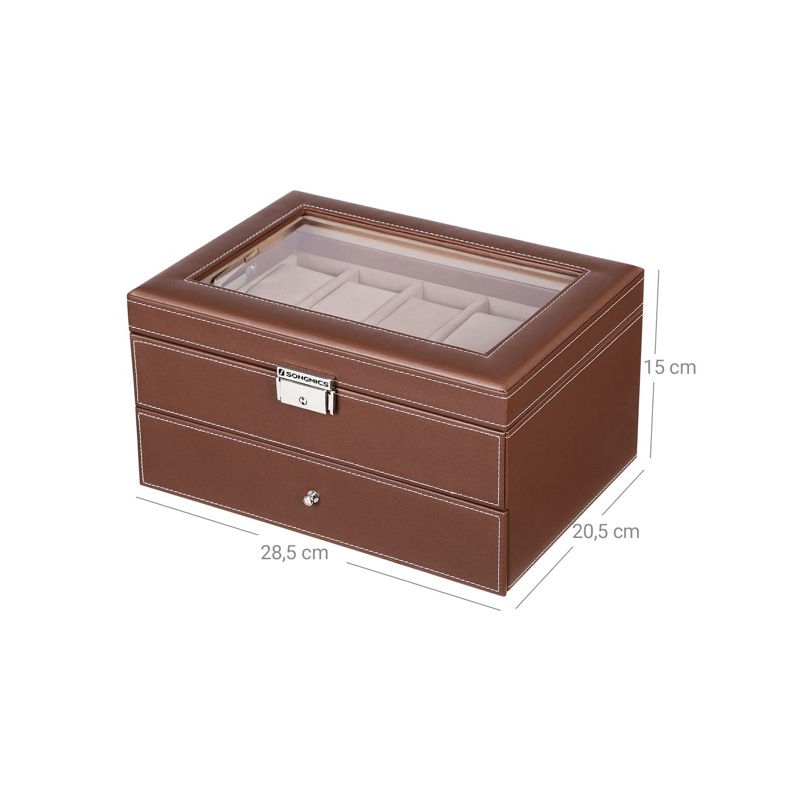 Watch Holder Case - For 10 Watches - Wood - Black