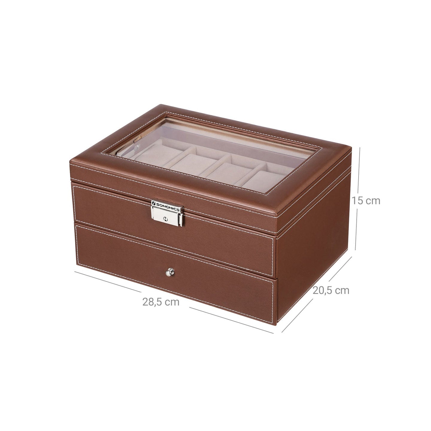 Watch Holder Case - For 10 Watches - Wood - Black