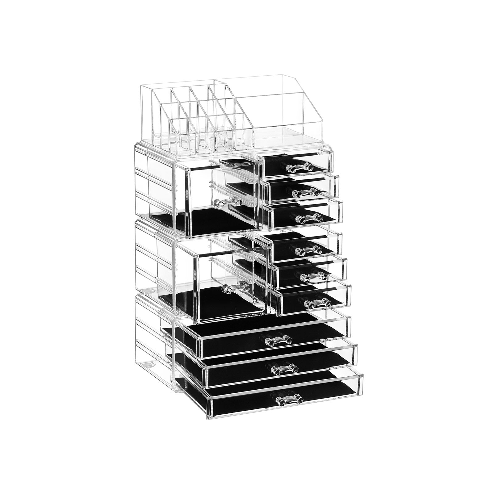 Makeup Organiser - Plastic - Transparent - 11 Drawers with 15 Compartments