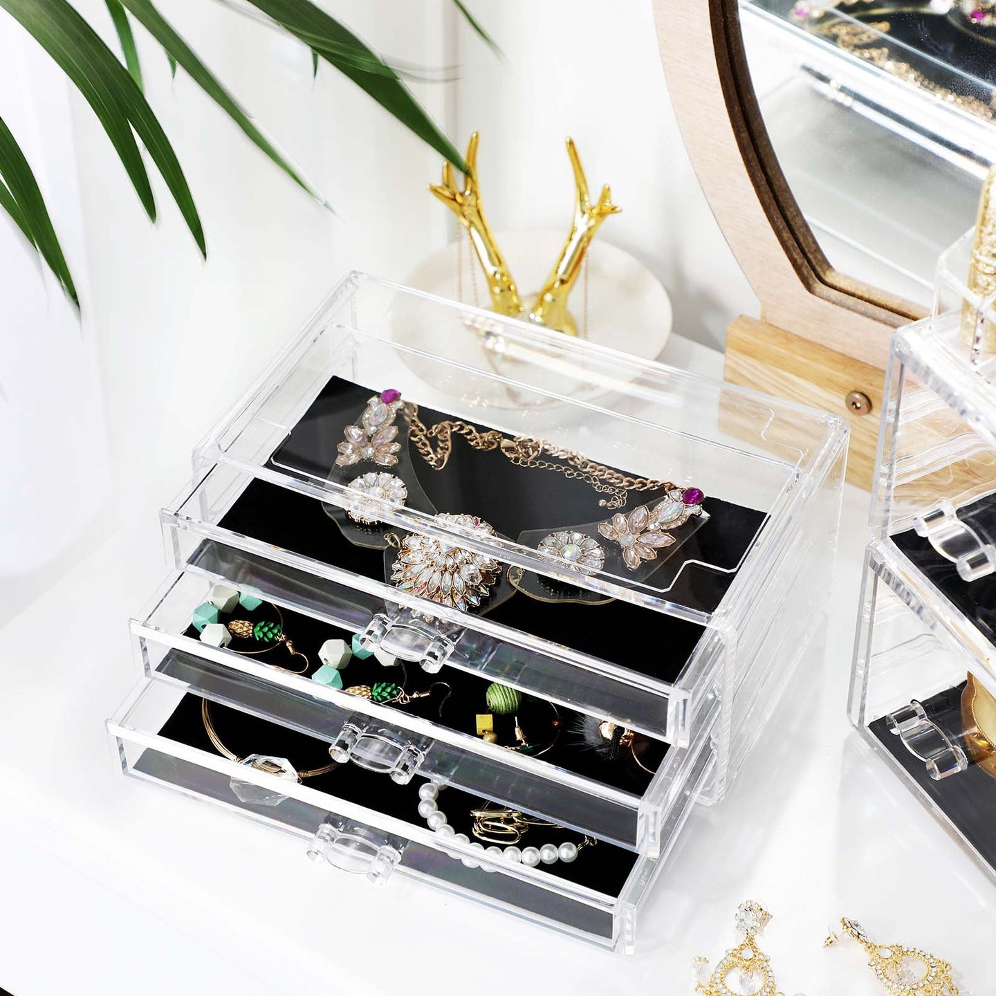 Makeup Organiser - Plastic - Transparent - 11 Drawers with 15 Compartments