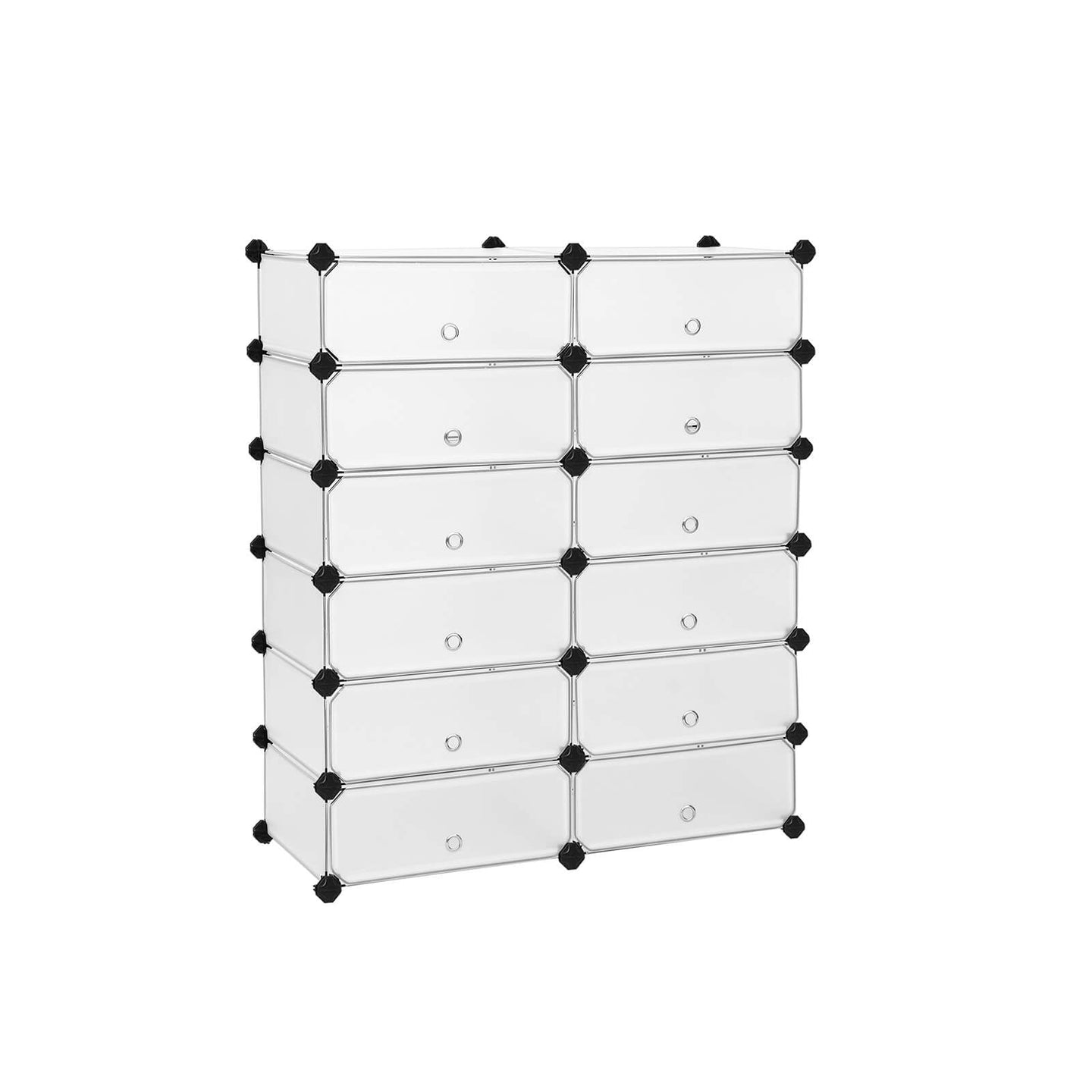 Interlocking Storage Unit - Wood - White - 12 Cube Design for Versatile Organization