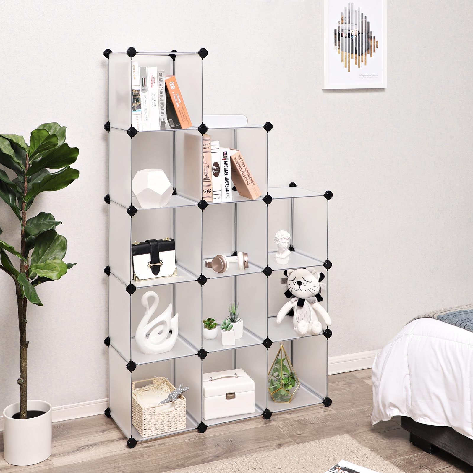 Bookcase - Interlocking Plastic - White