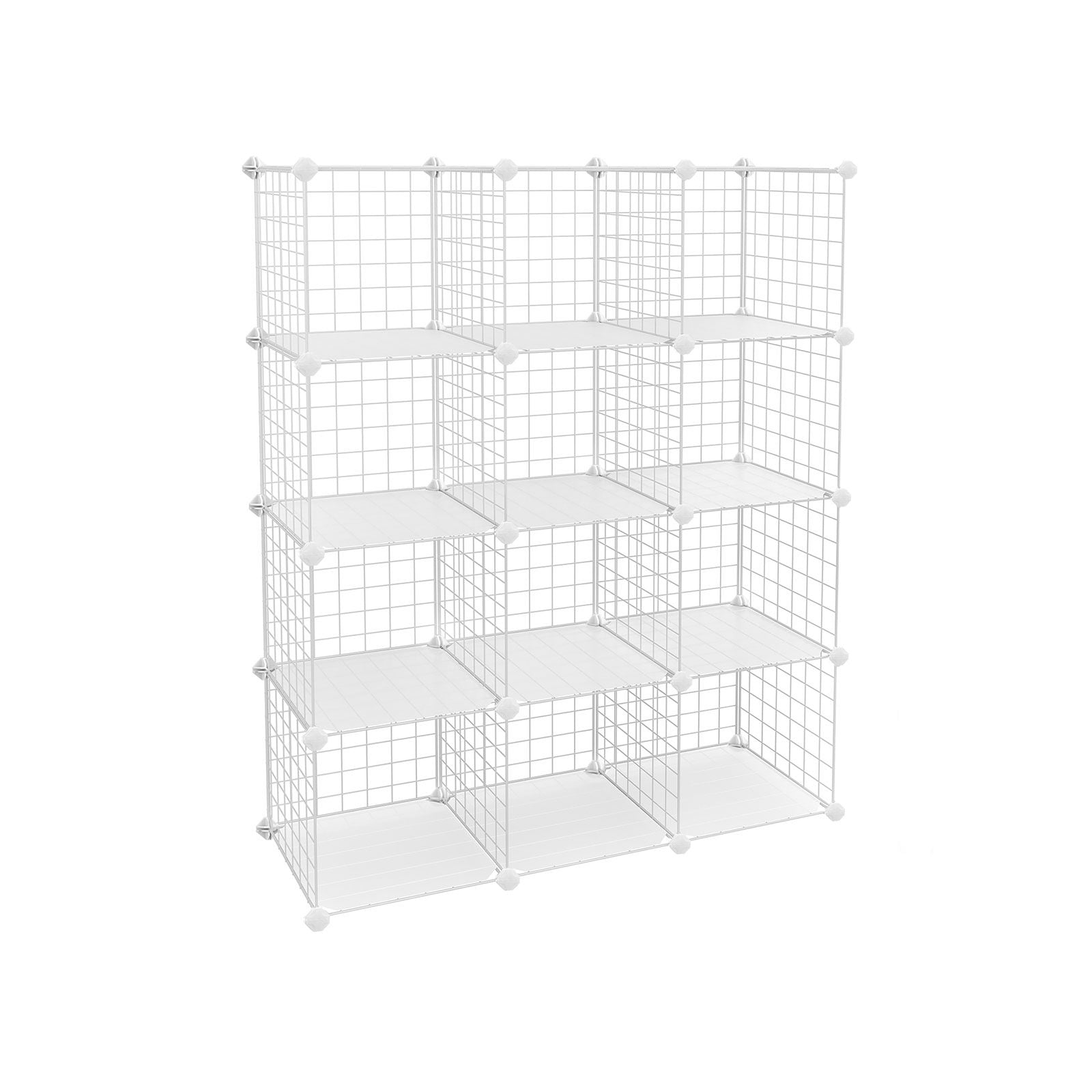 Storage Cube Unit - Metal Wire Mesh - Black - Interlocking Design with Large Capacity
