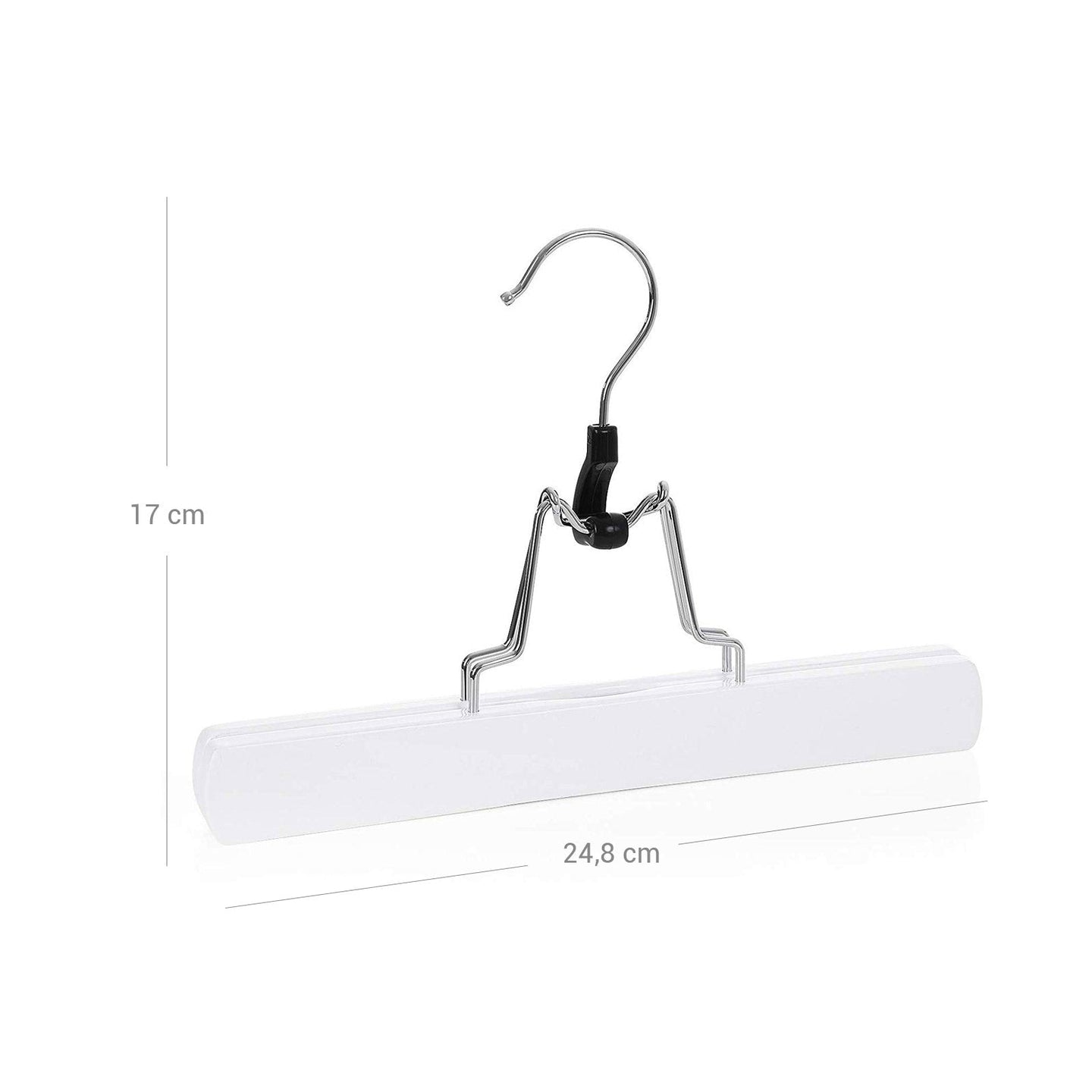 Wood Skirt Hangers - Wood - Dark Walnut - Non-Slip with Full-Width Clamp and Lock