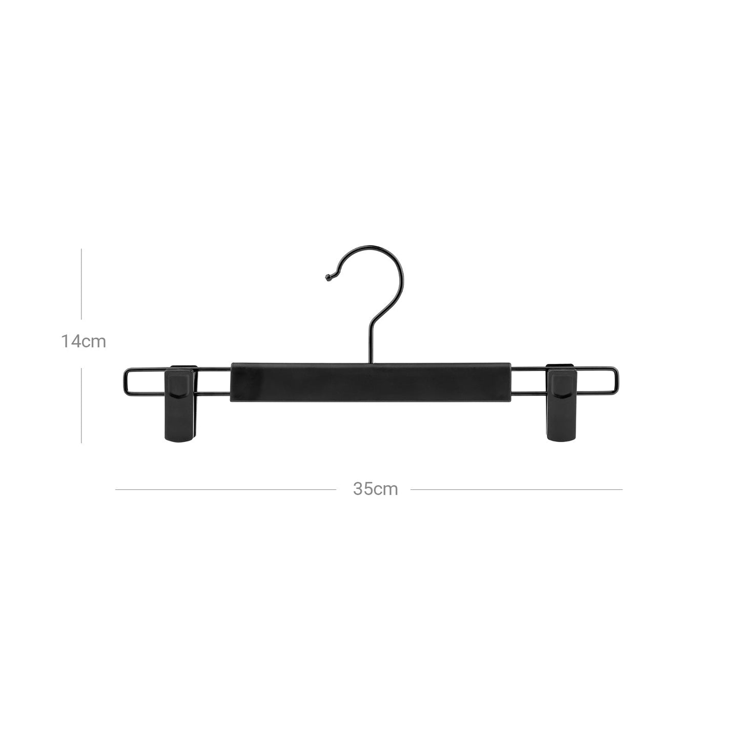Heavy-Duty Trousers Hangers - Durable Plastic - Black - 360° Swivel Hooks