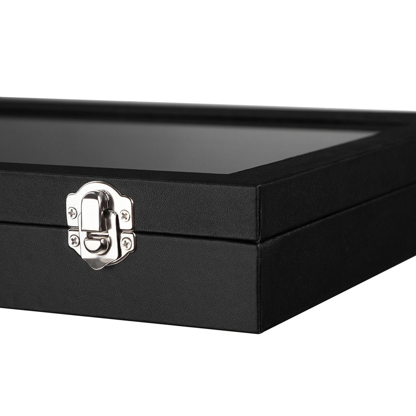 Jewellery Box - Wood - Black - 12 Slots for Rings Display