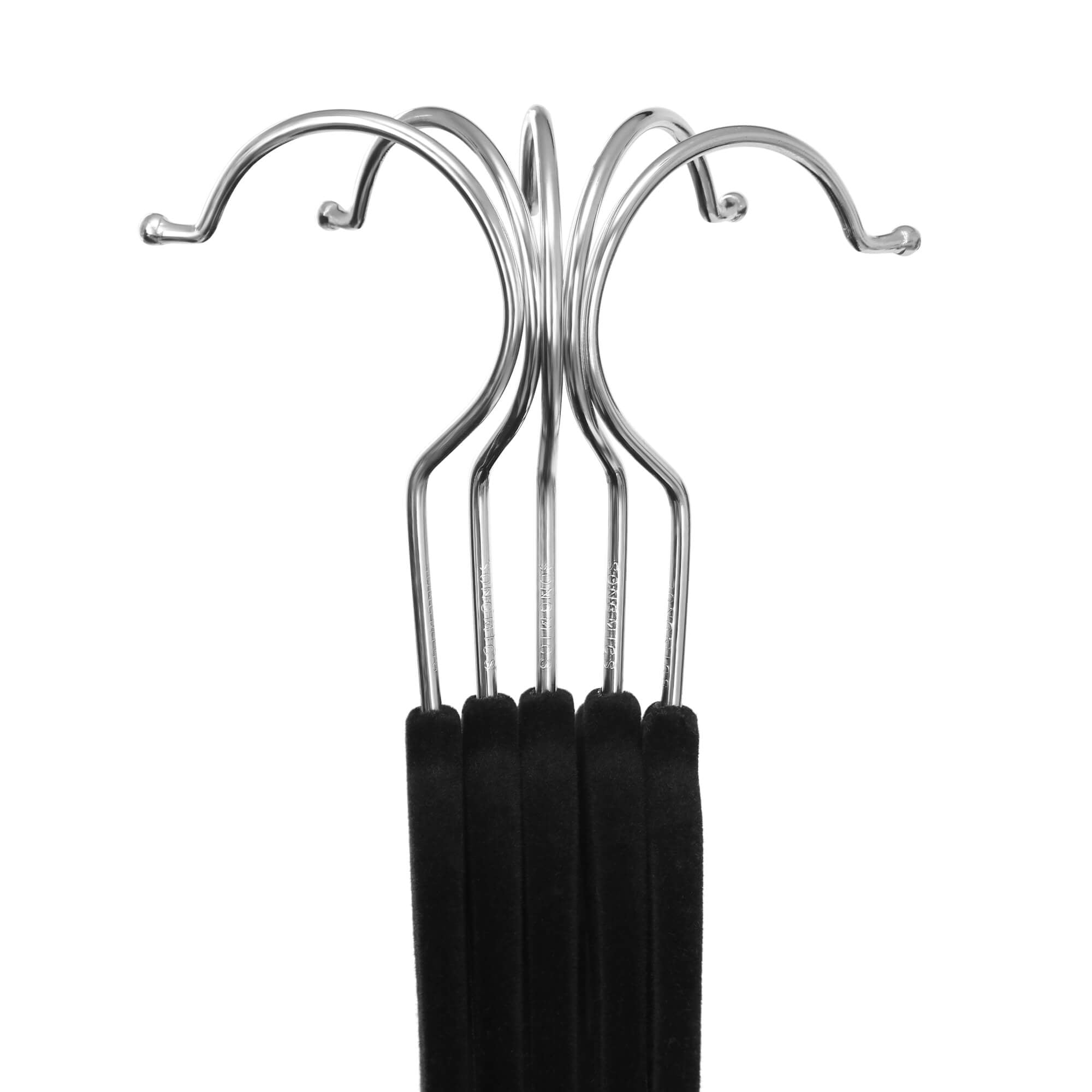 Velvet Trouser Hangers - Velvet - Grey - Non-Slip with Bar and Clips