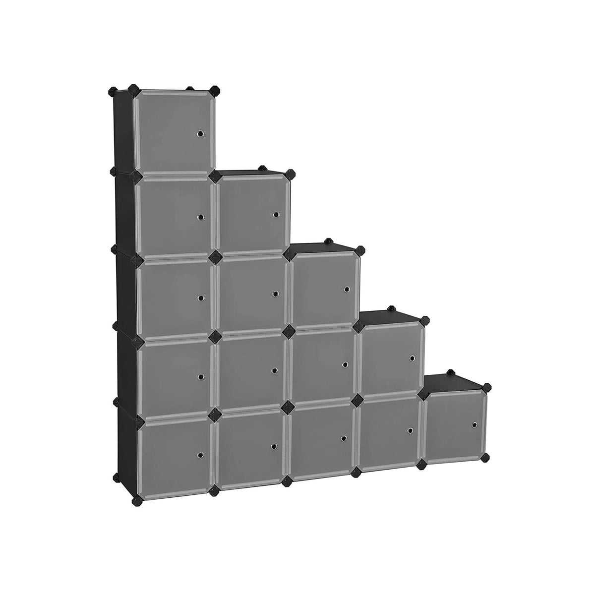 15-Cube Plastic Organizer - White - Versatile Storage for Clothes