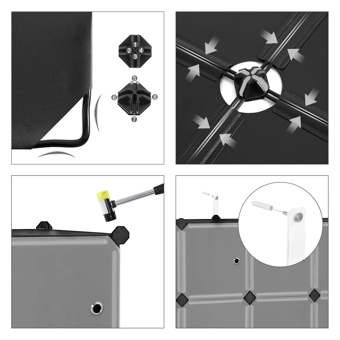 15-Cube Plastic Organizer - White - Versatile Storage for Clothes
