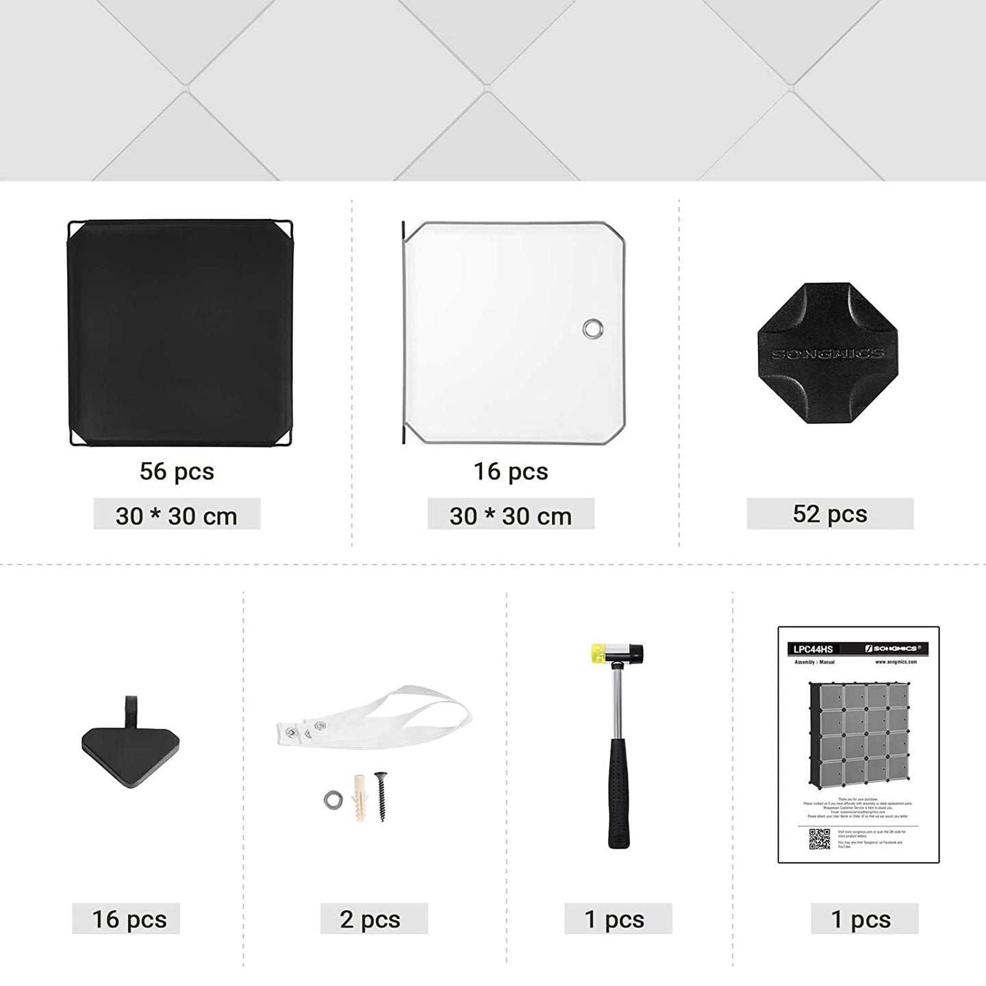 15-Cube Plastic Organizer - White - Versatile Storage for Clothes
