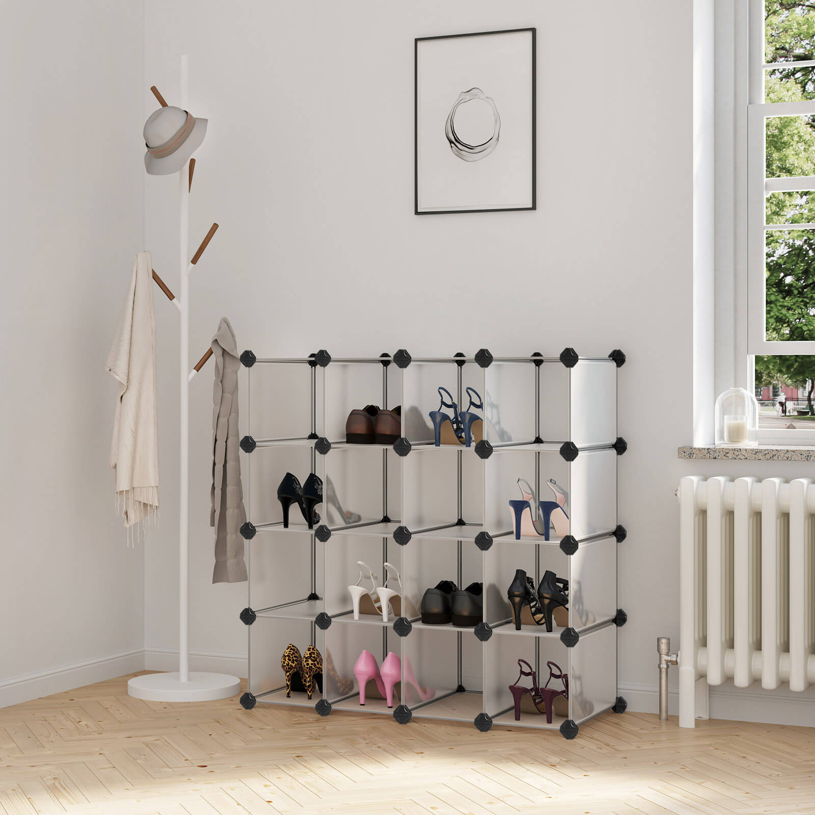 Cubes Storage Organiser - Plastic - Translucent White - Interlocking Modular Design