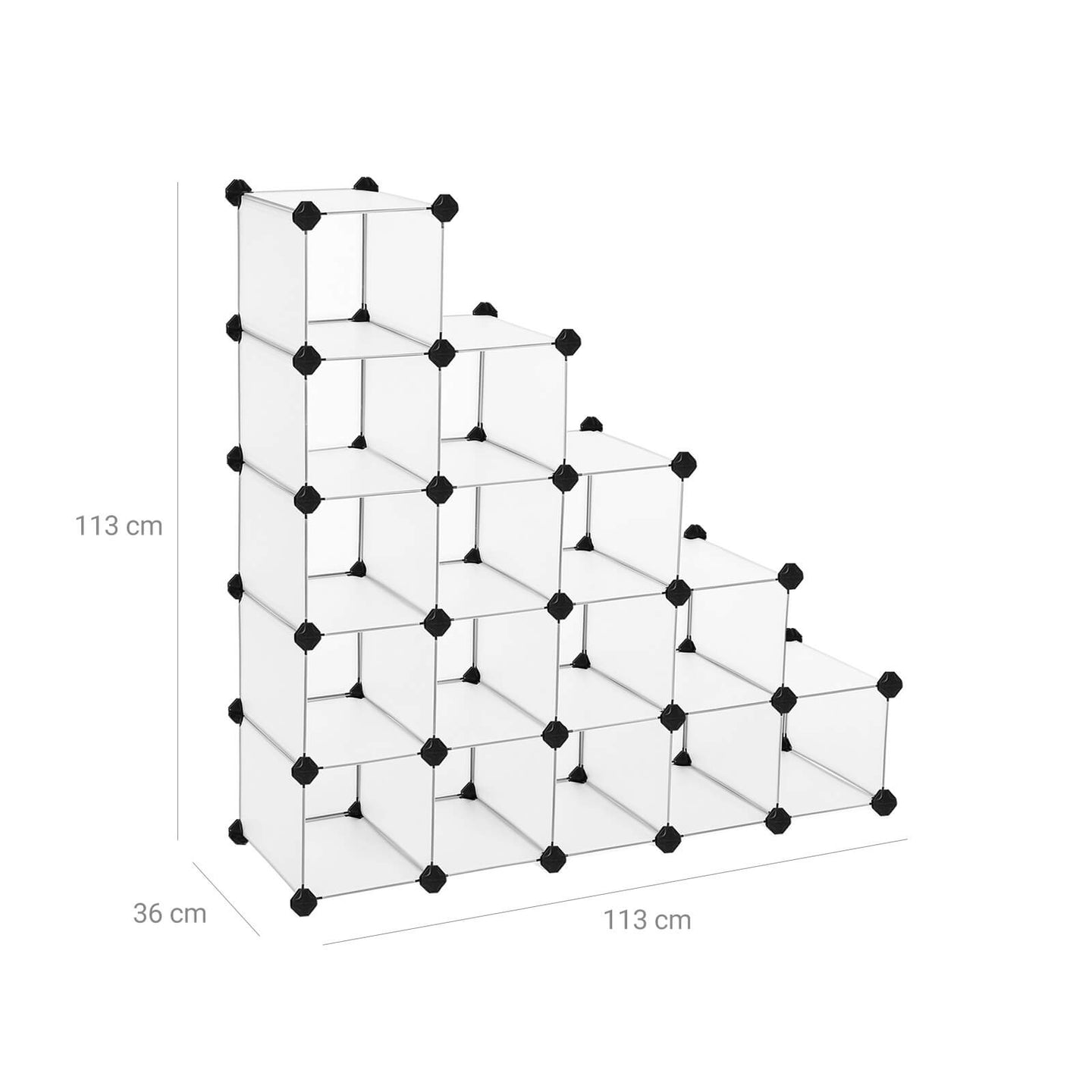Cubes Storage Organiser - Plastic - Translucent White - Interlocking Modular Design