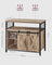 Sideboard - Wood - Rustic Brown and Black - Adjustable Shelf with Sliding Barn Doors
