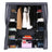 Wardrobe - Canvas - Grey - Clothes Hanging Rail with Storage Shelves