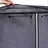 Wardrobe - Canvas - Grey - Clothes Hanging Rail with Storage Shelves