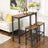 Bar Table - Metal - Rustic Brown and Black - Safety Features Included
