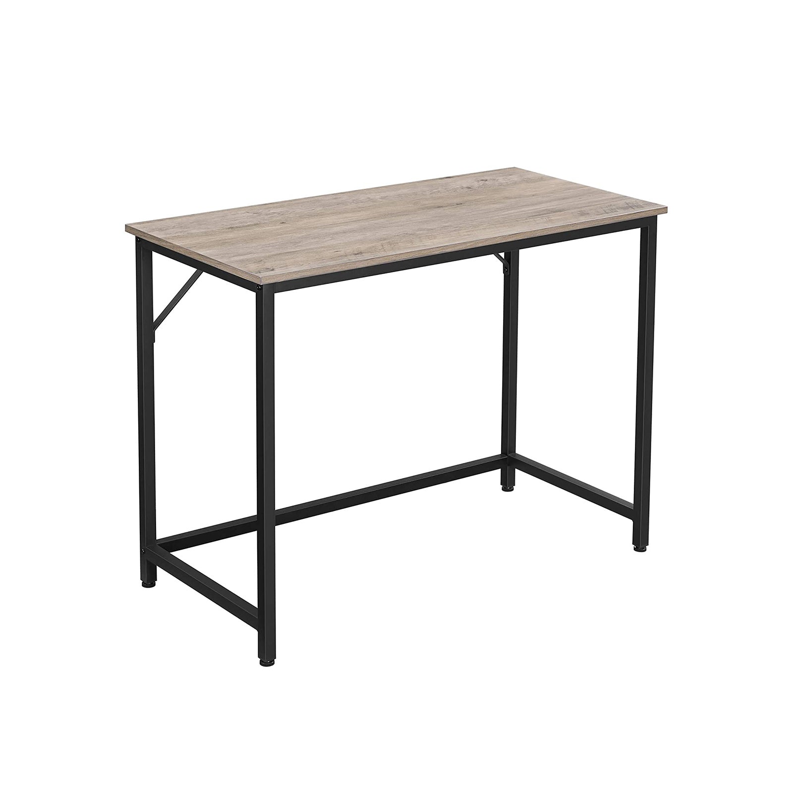 Small Office Table - Steel - Hazelnut Brown and Black - Simplified Assembly