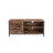 TV Cabinet - Wood - Rustic Brown and Black - Louvred Door with 2 Shelves