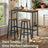 Bar Table Set - Includes 2 Bar Stools - Steel - Rustic Brown and Black