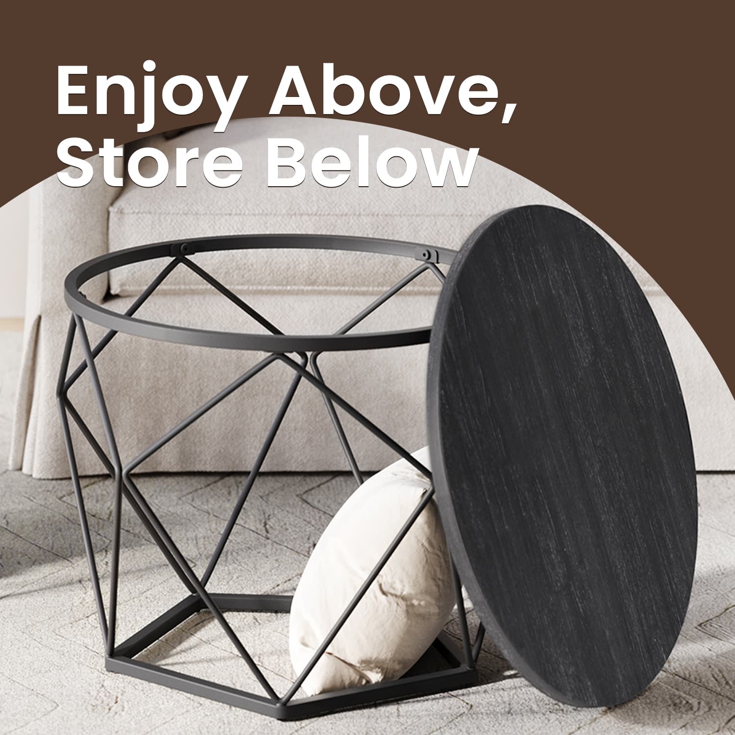 Round Coffee Tables Set - Steel - Modern