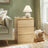 Nightstand - Wood - Natural Finish - Includes Charging Station and 3 Drawers