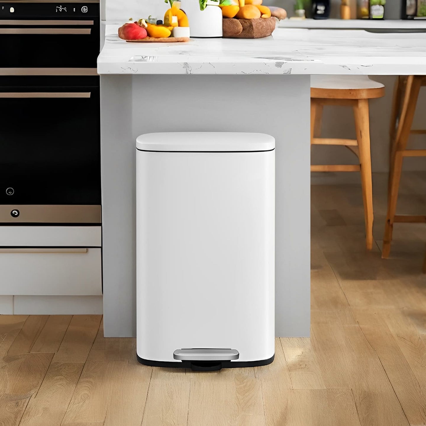 Waste Bin - Stainless Steel - White - 50L