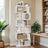 6-Tier Bookshelf - Wood - White - Freestanding Room Divider