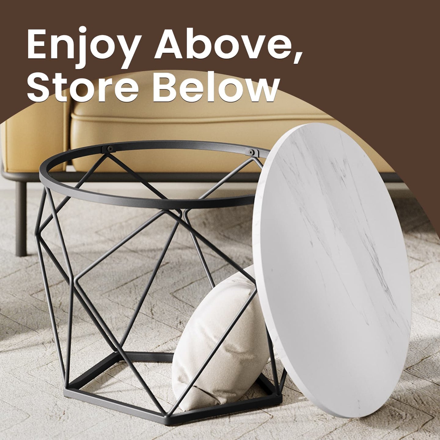 Round Coffee Tables Set - Steel - Modern