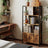 Large Bookcase - Wood - Camel Brown - With Doors and Tall Legs
