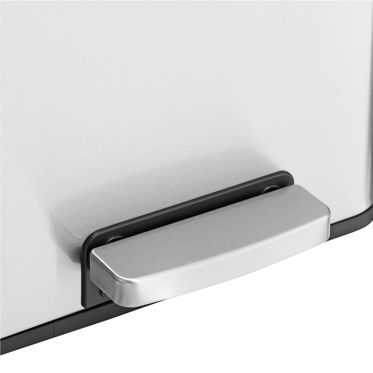 Double Recycling Bin - Plastic - White - 2 Compartments with Soft-Close Lids and Pedals