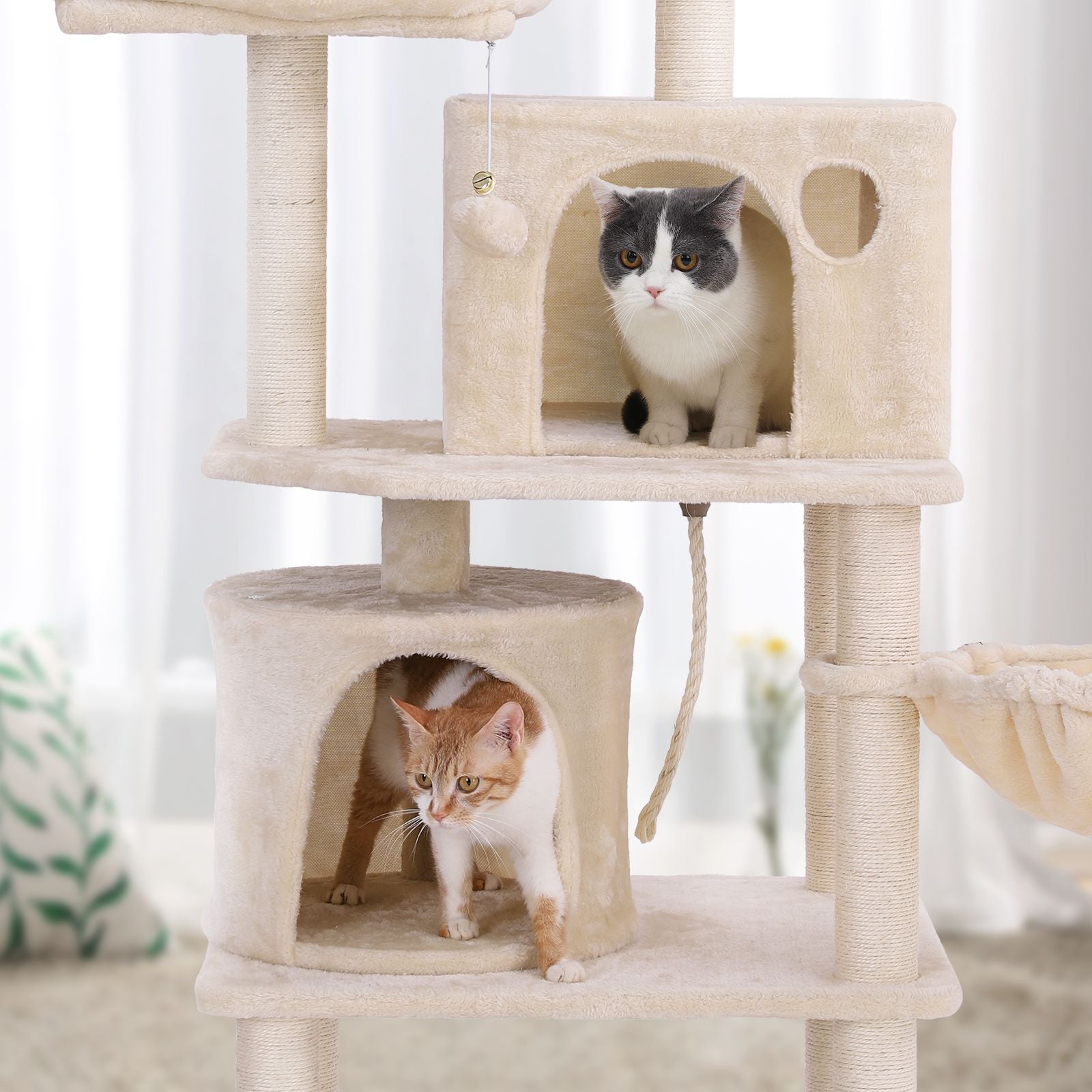 Cat Tree - Smoky Grey - Plush and Sisal