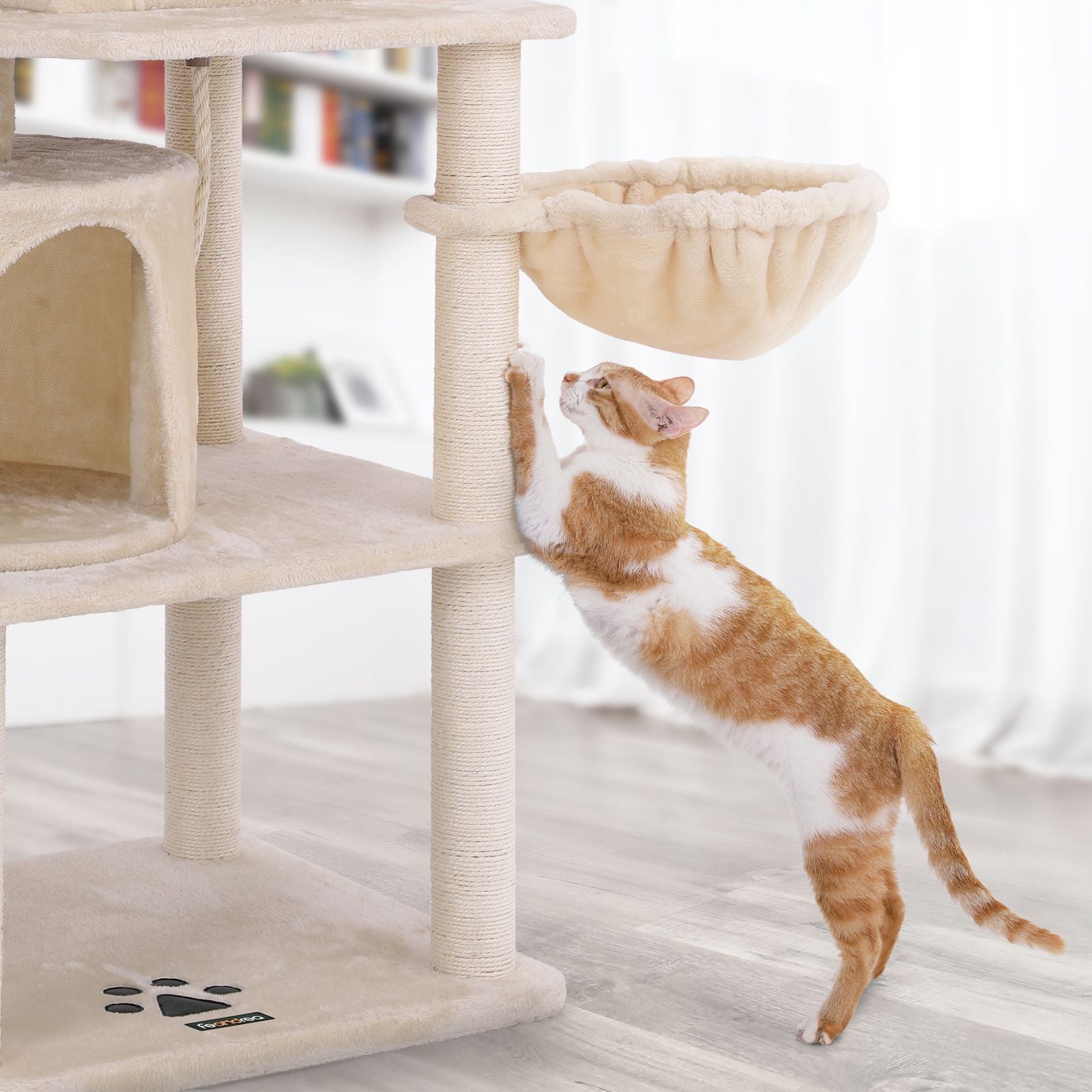 Cat Tree - Smoky Grey - Plush and Sisal