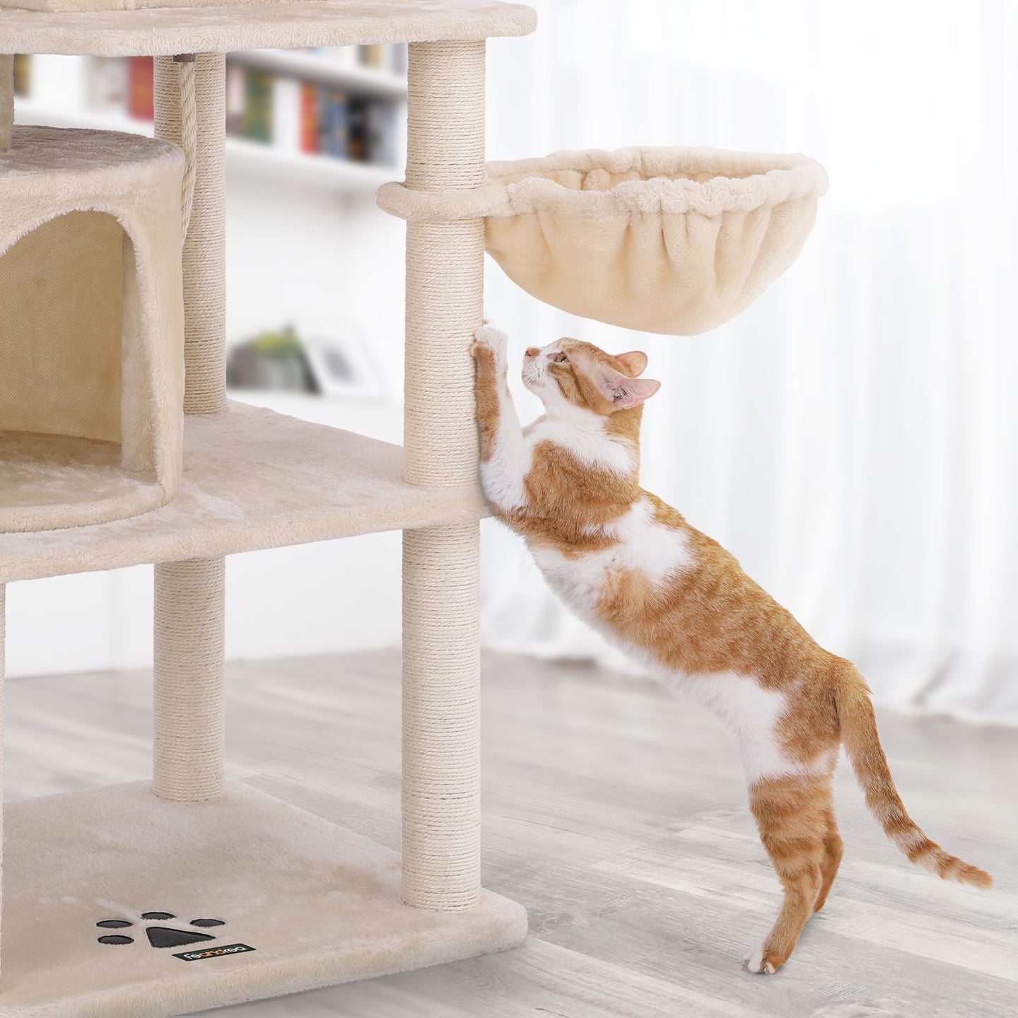 Cat Tree - Smoky Grey - Plush and Sisal