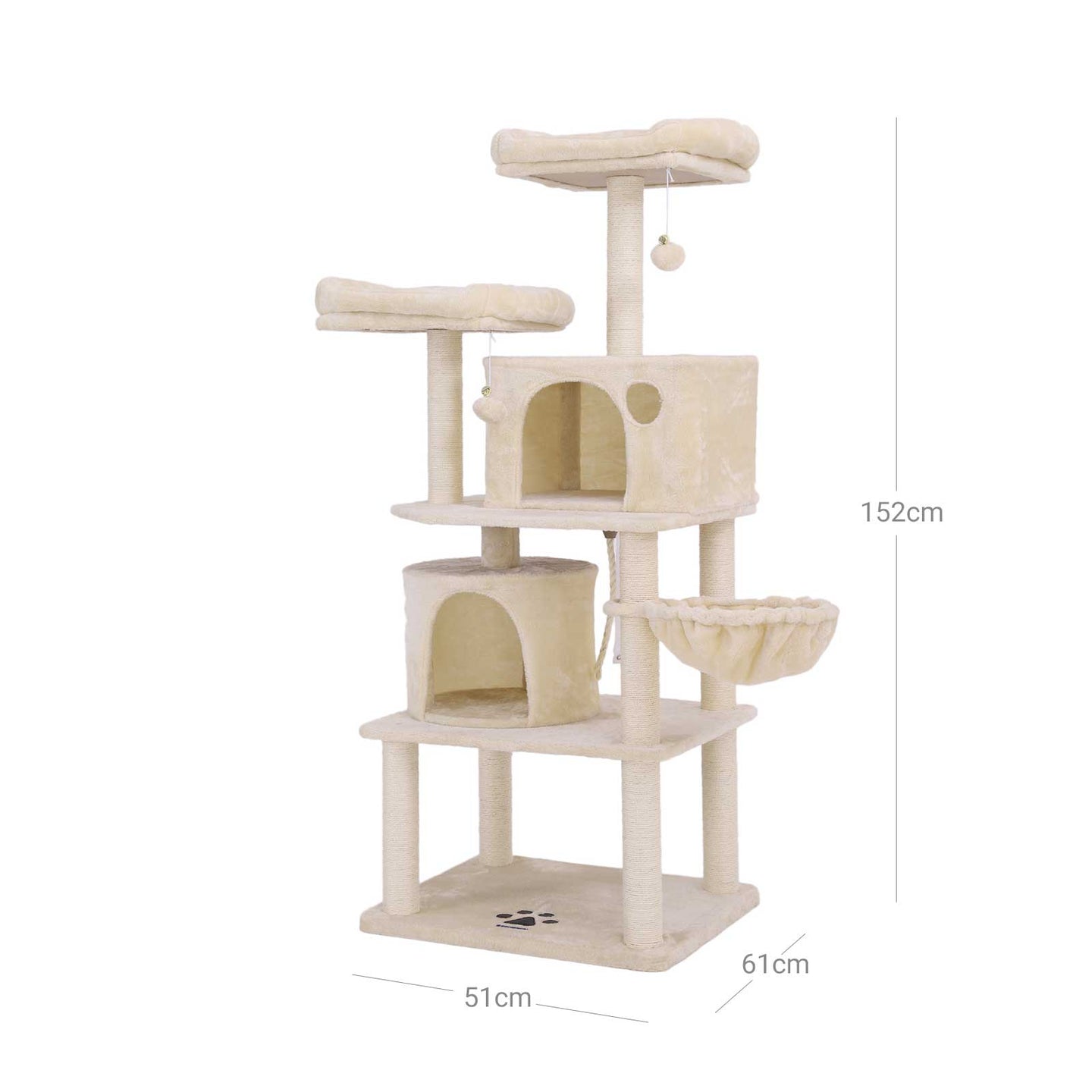 Cat Tree - Smoky Grey - Plush and Sisal