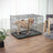 Dog Cage - Metal - Black - Folding Design with 2 Doors and Tray