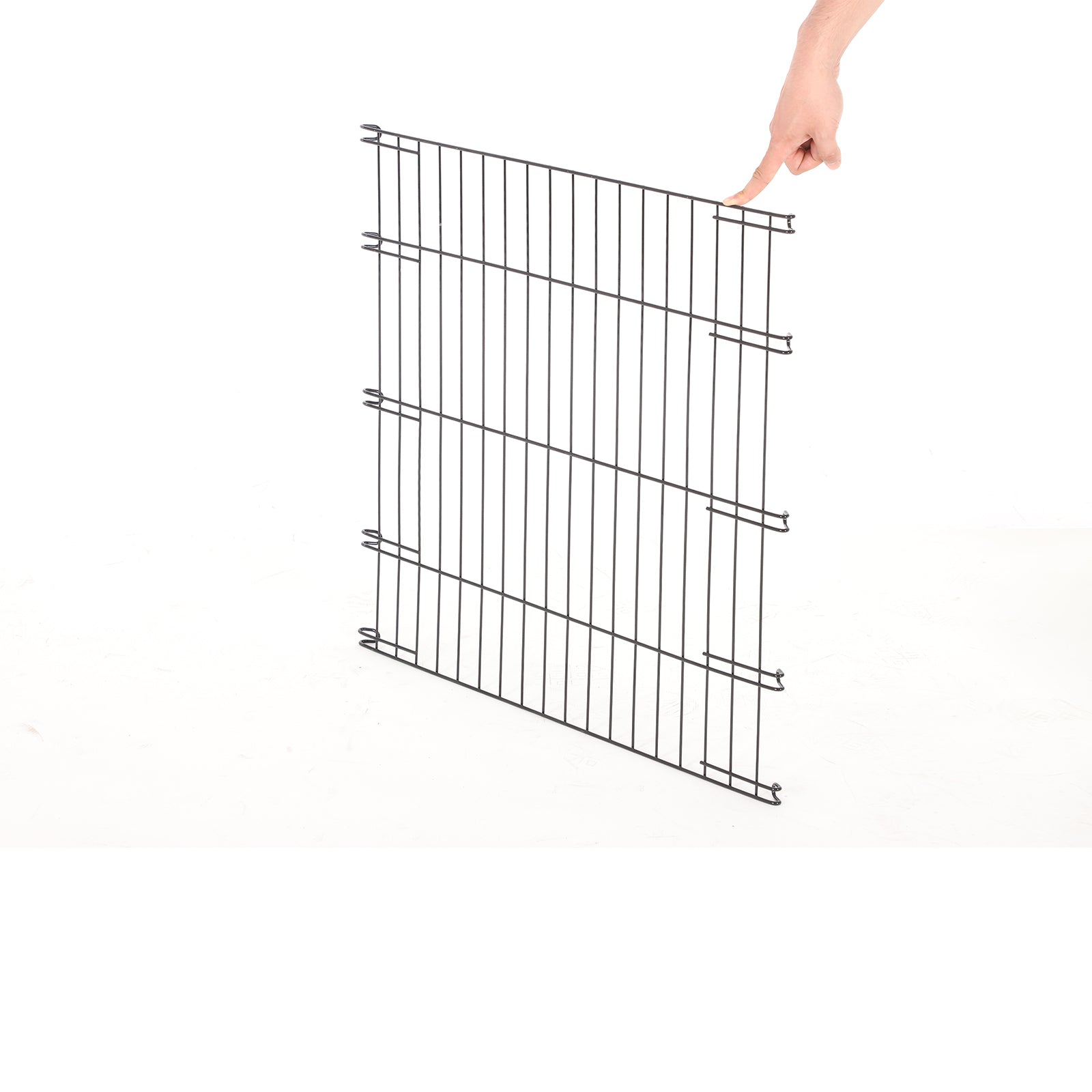 Dog Cage - Metal - Black - Folding Design with 2 Doors and Tray