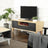 TV Stand - Solid Wood - Natural Wood and Grey