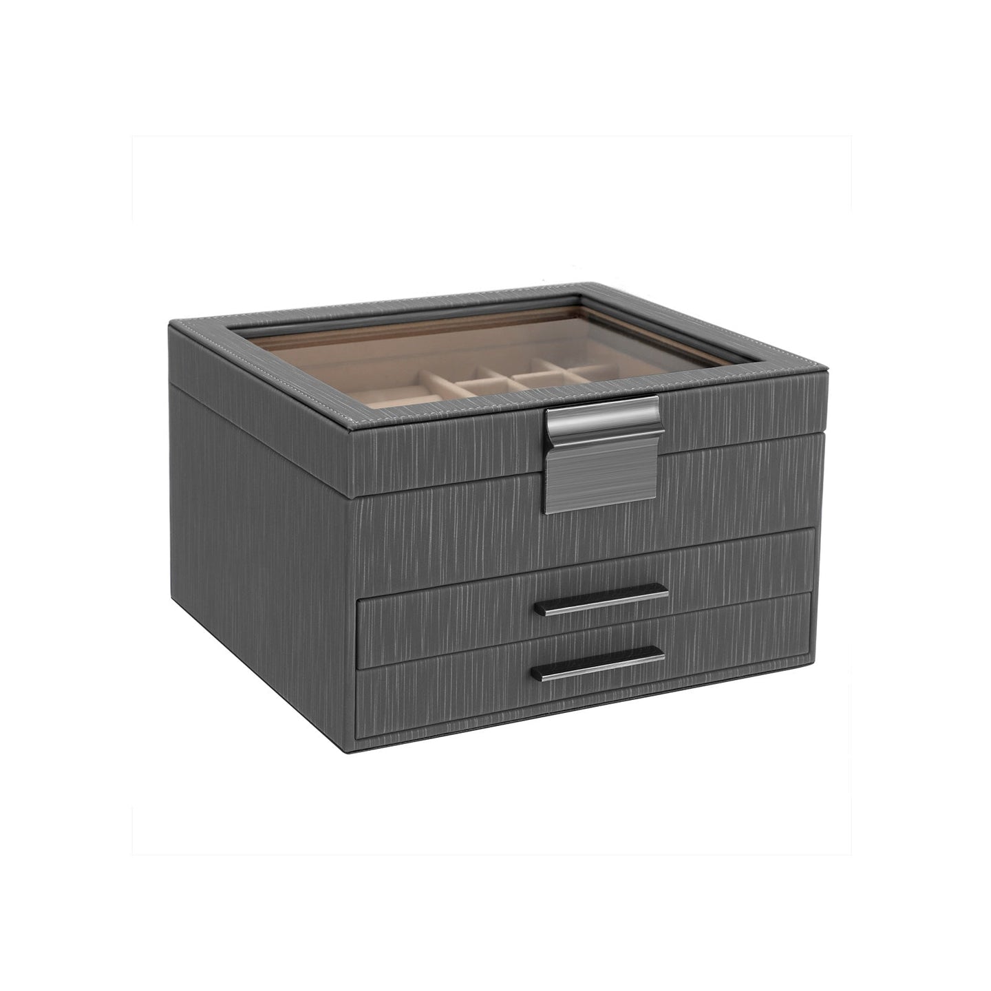 Jewellery Organiser - 3-Layer with 2 Drawers - Wood - White