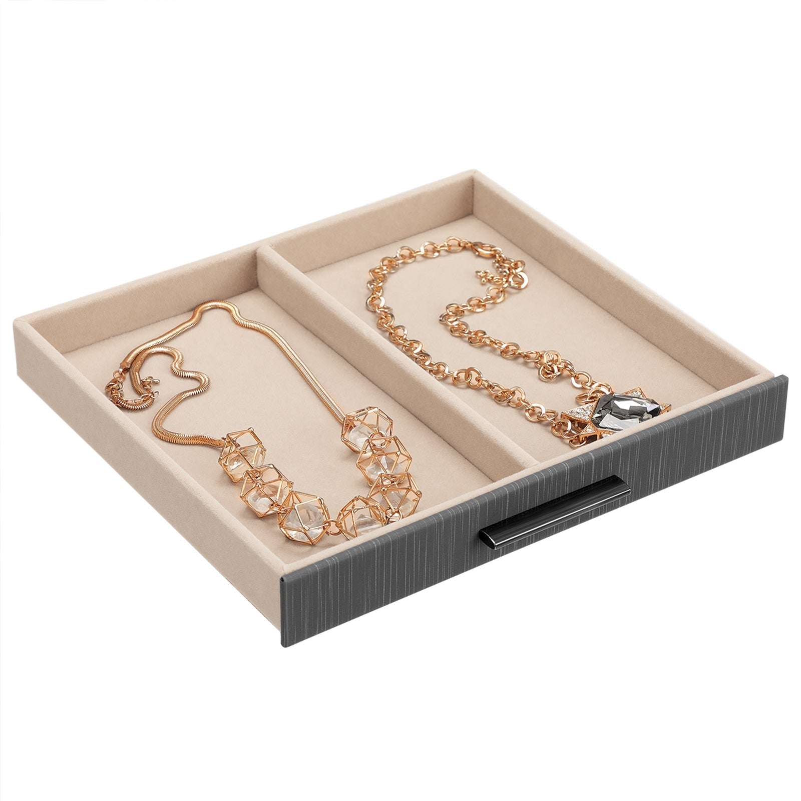 Jewellery Organiser - 3-Layer with 2 Drawers - Wood - White