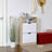 Shoe Cabinet - Melamine Veneer - White and Natural - 2 Flaps with Open Shelf